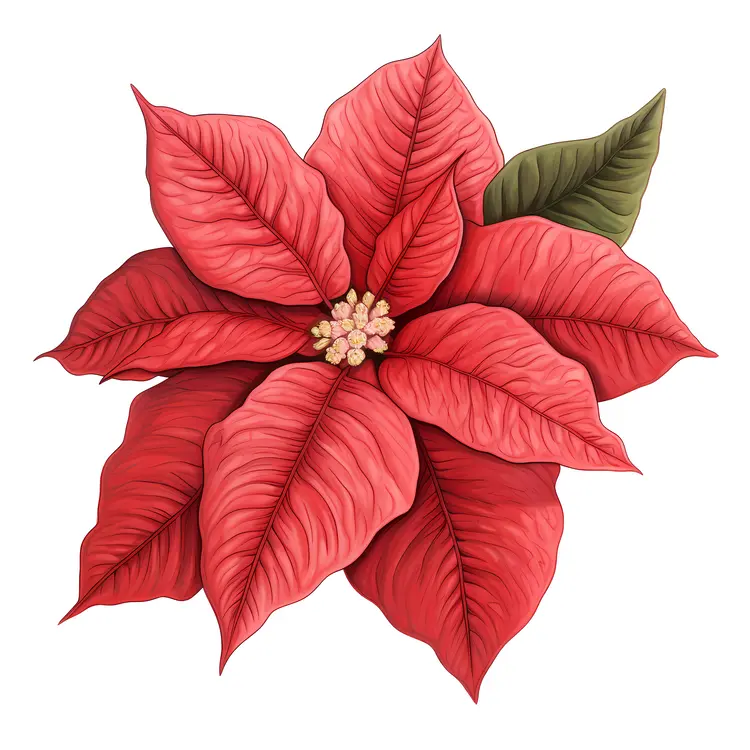 Beautiful Red Poinsettia for Christmas Decor