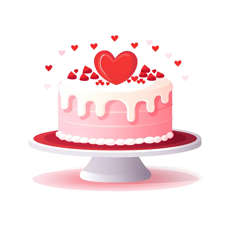 Heart Cake Illustration
