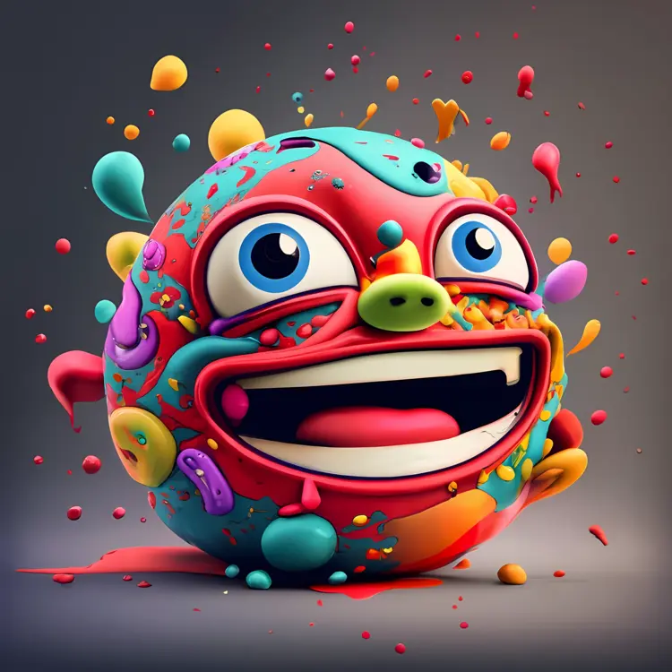 Colorful Smiling Sphere with Dots