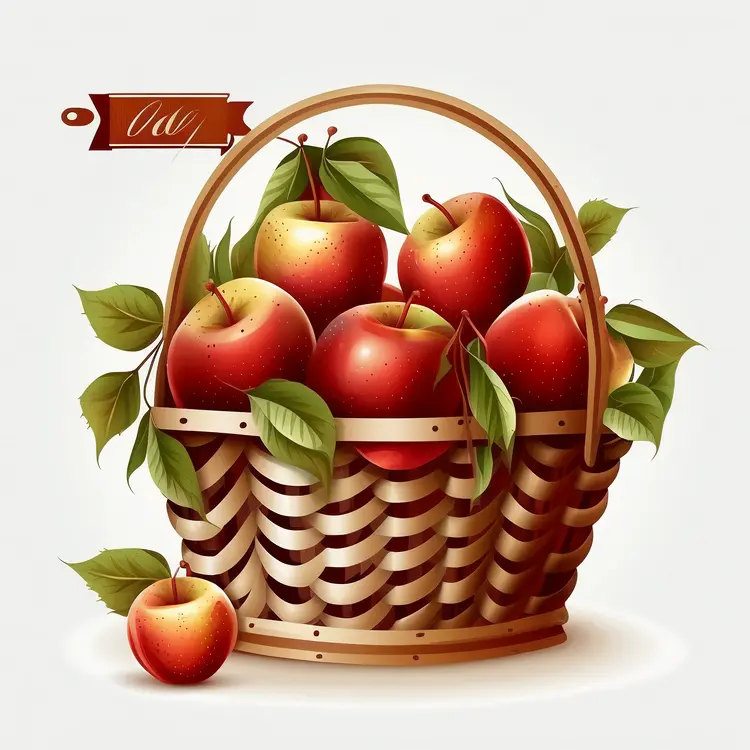 Beautiful Apple Basket Illustration