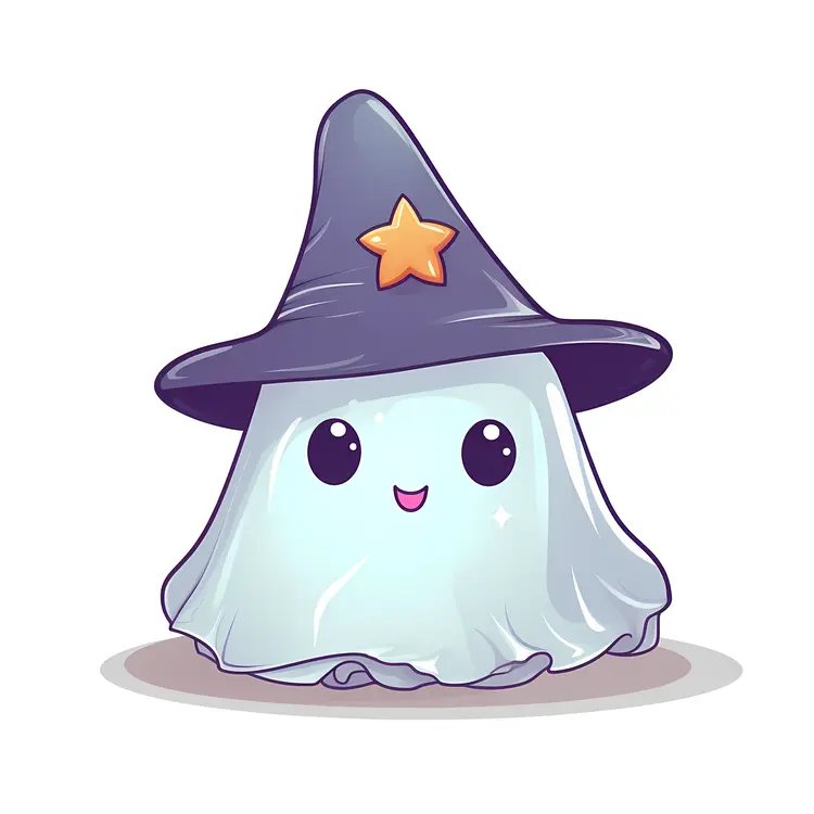 Happy Ghost with Star Hat