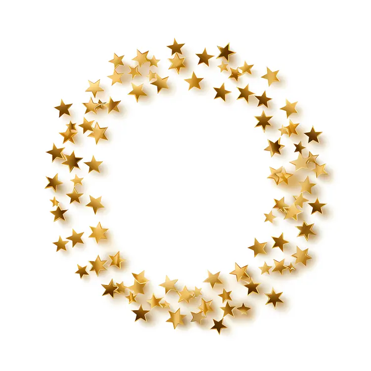 Shiny Golden Star Wreath