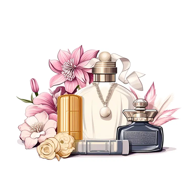 Sophisticated Perfume Bottles with Floral Touch