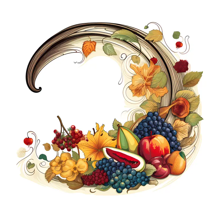 Cornucopia with Assorted Fruits