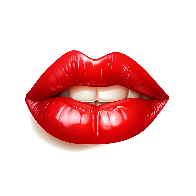 Glossy Red Lips Illustration