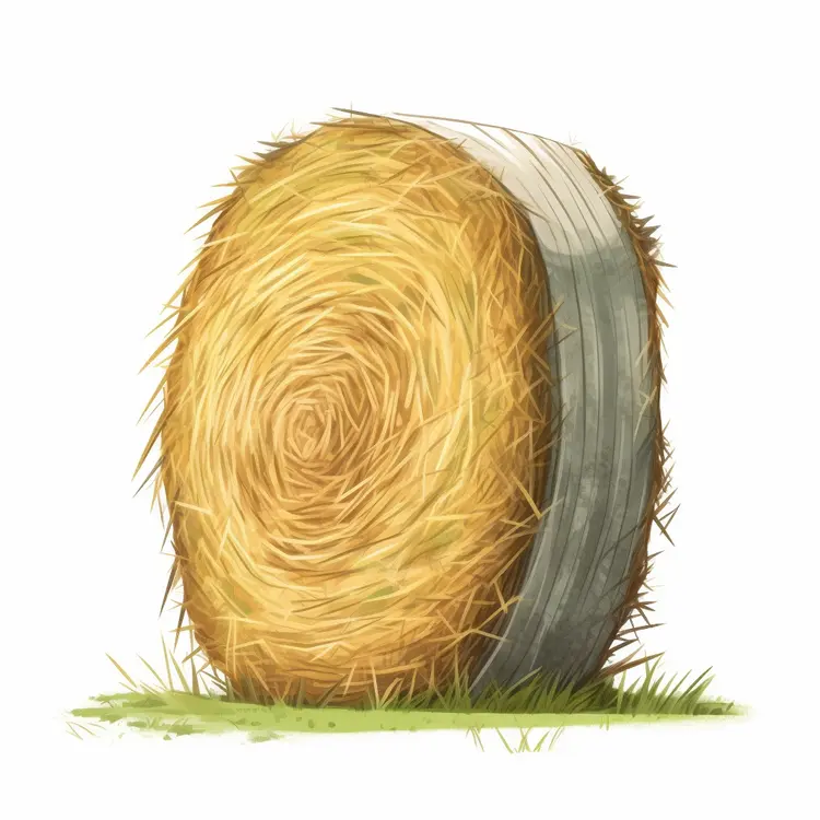 Hay Bale Illustration for Farm Concept