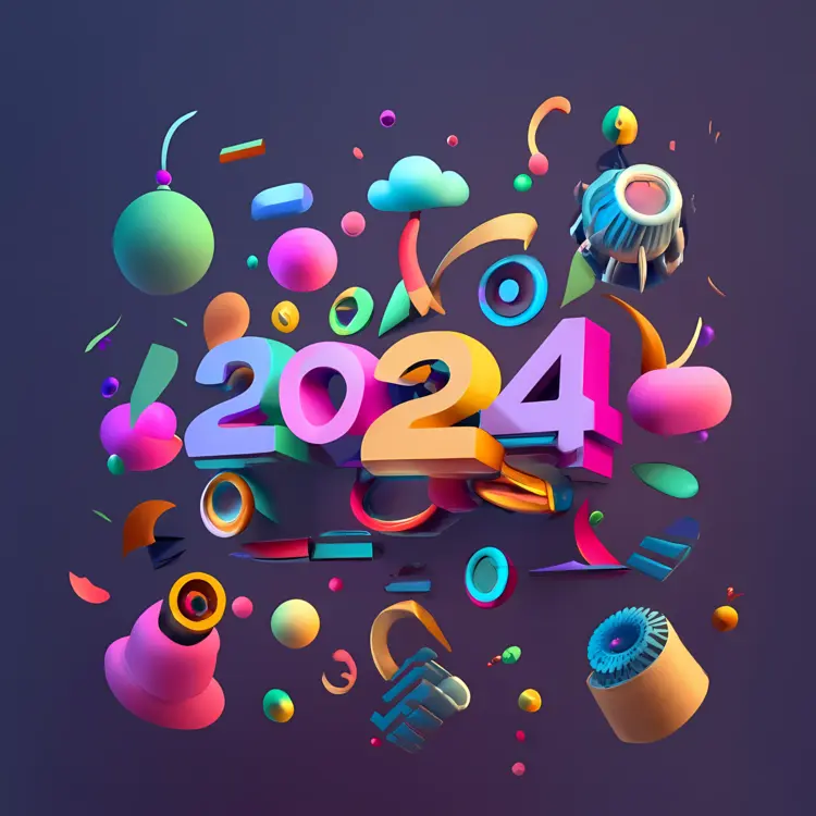 Colorful 2024 celebration