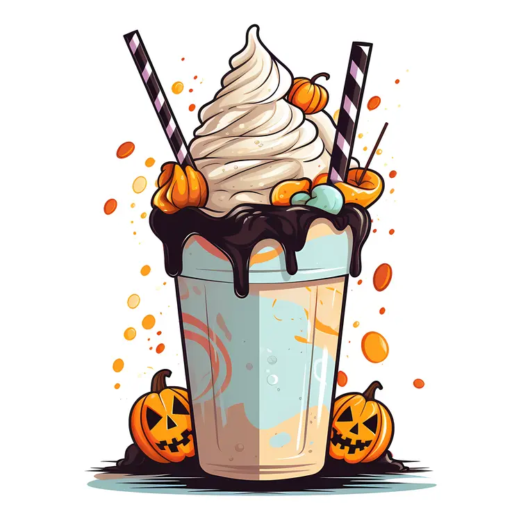 Halloween Milkshake with Chocolate Drizzle