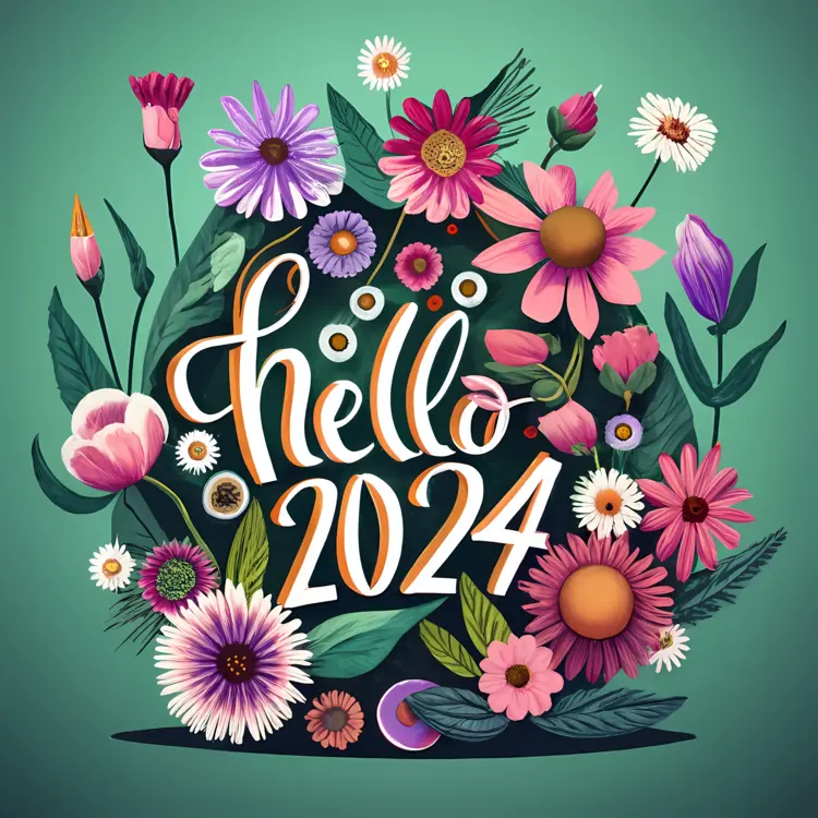 Hello 2024 with Floral Design