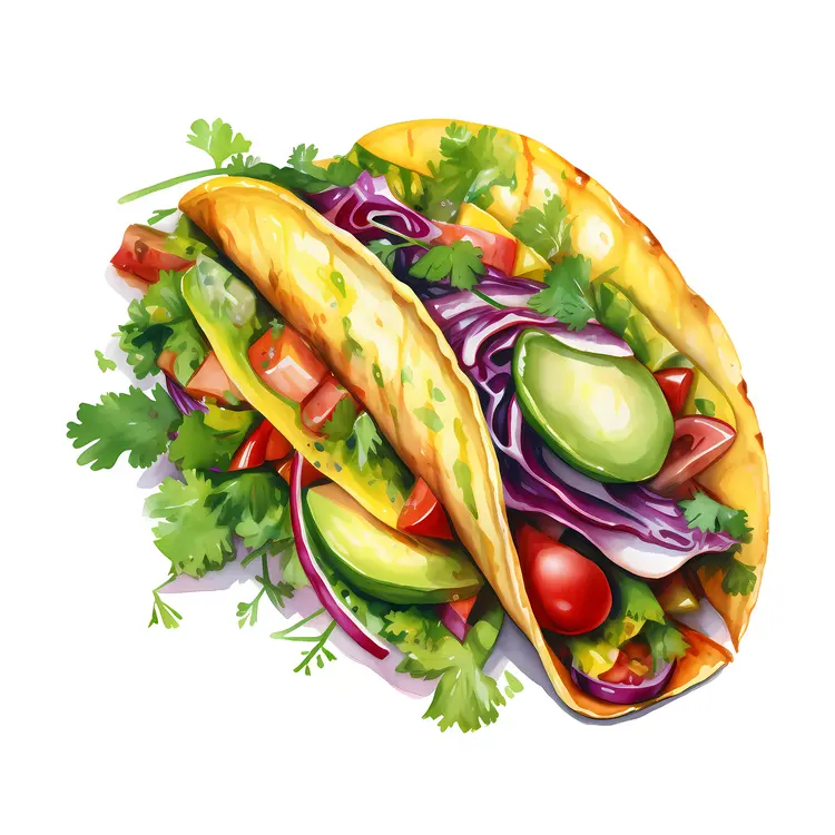 Delicious Colorful Taco Illustration