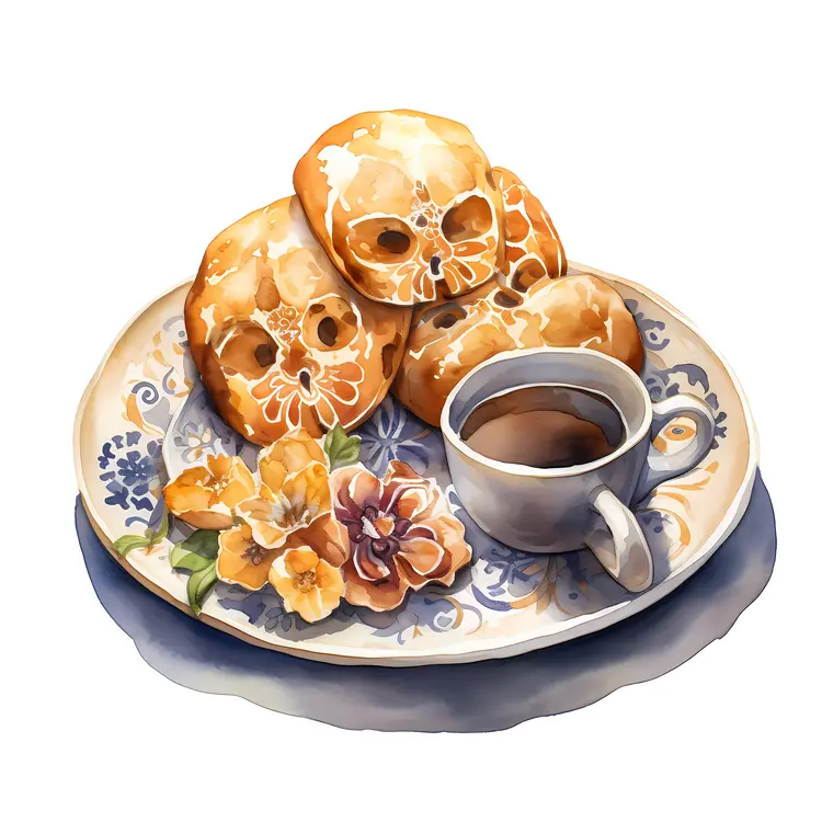 Skull Bread with Coffee