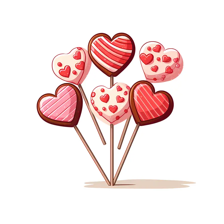Heart-shaped Lollipops for Valentine's Day