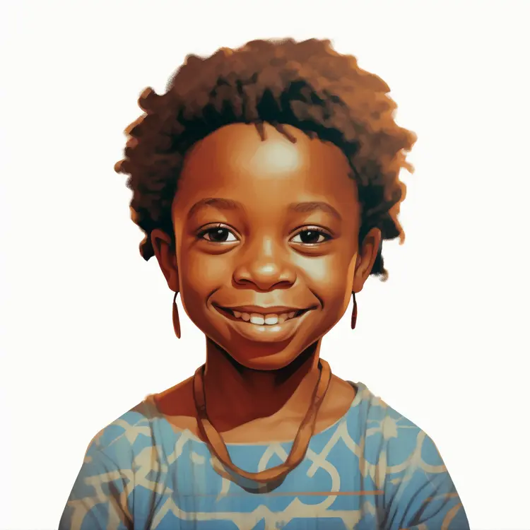 Smiling Child Portrait in Artistic Style