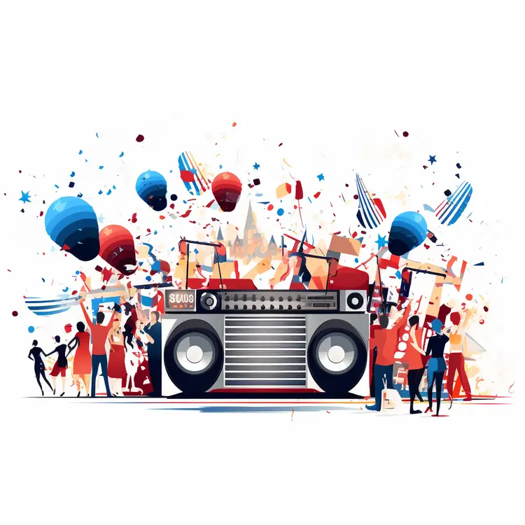 Boombox at a Festive Party