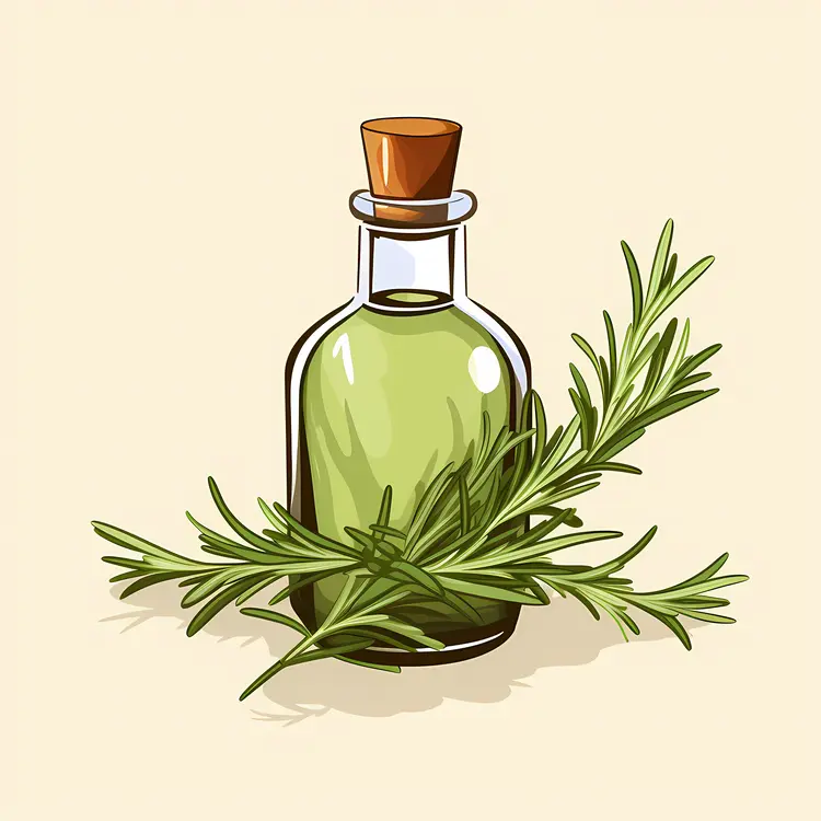 Green Bottle with Rosemary for Aromatherapy