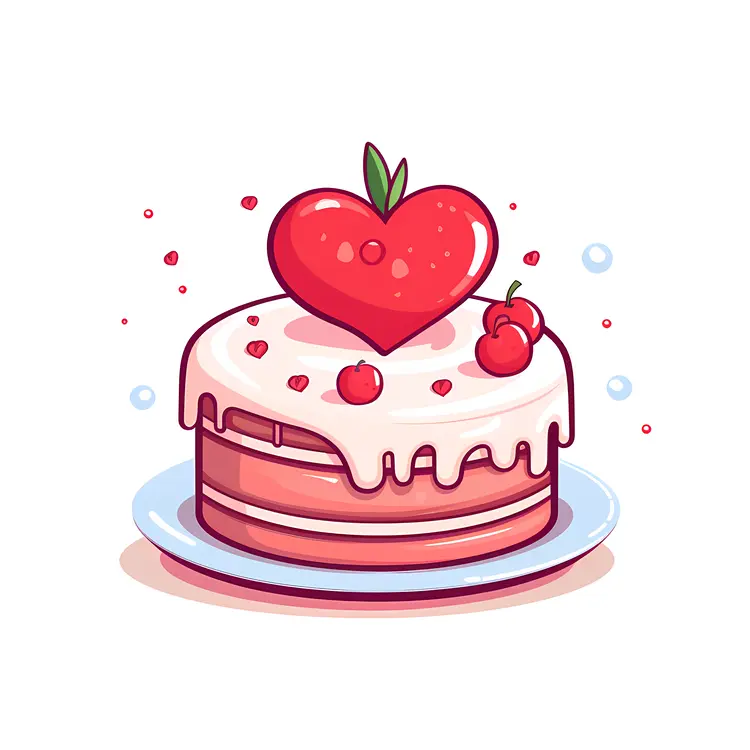 Heart Cake with Pink Icing