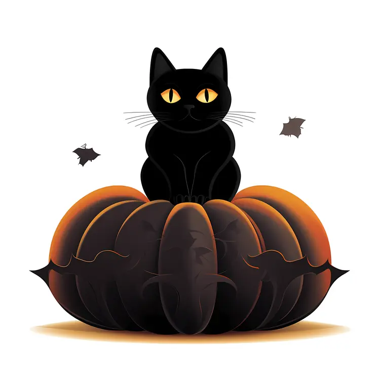 Black Cat in a Pumpkin
