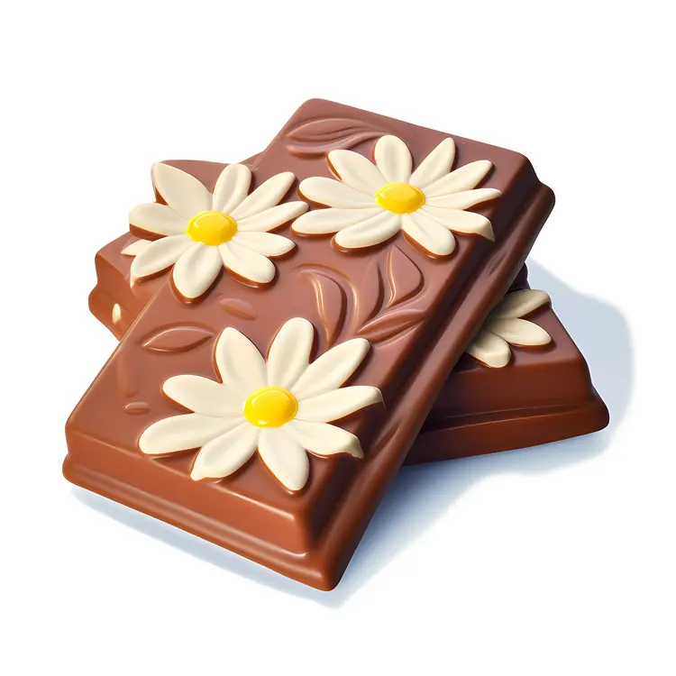 Chocolate with Daisies Decoration Illustration