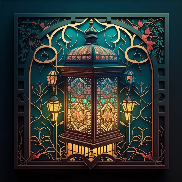 Ornate Stained Glass Lantern