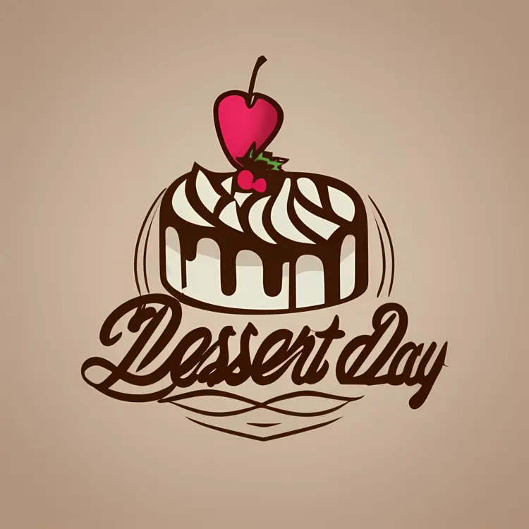 Dessert Day Stamp with Cake and Cherry