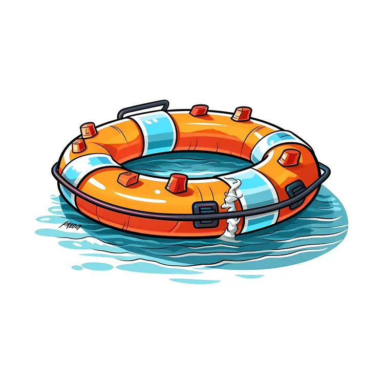Orange Lifebuoy on Water