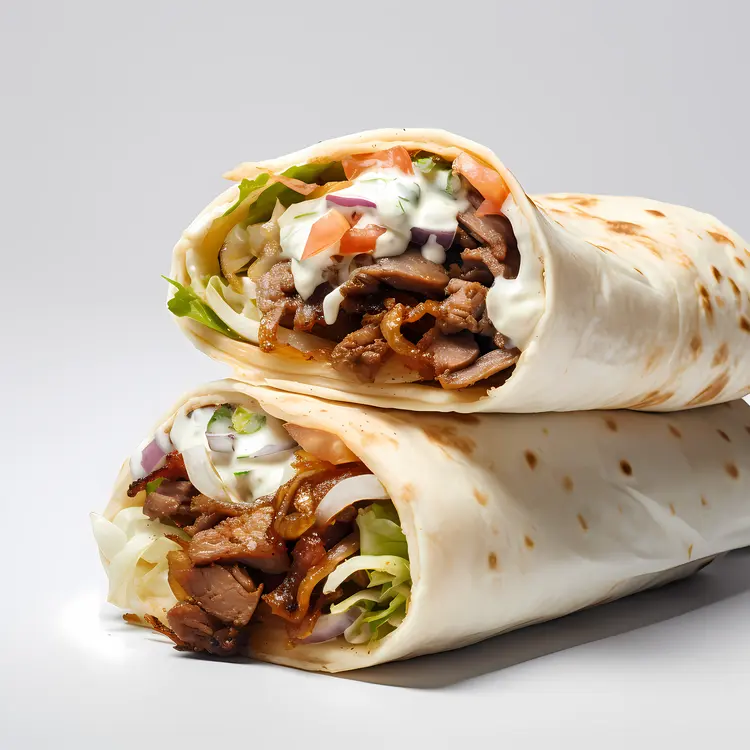 Stuffed Wrap with Meat and Vegetables