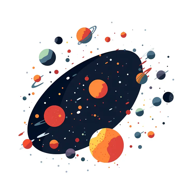 Colorful Planets in Space Illustration