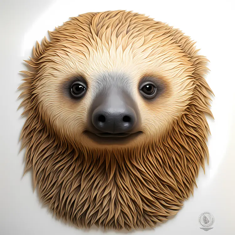 Cute Sloth Face Illustration