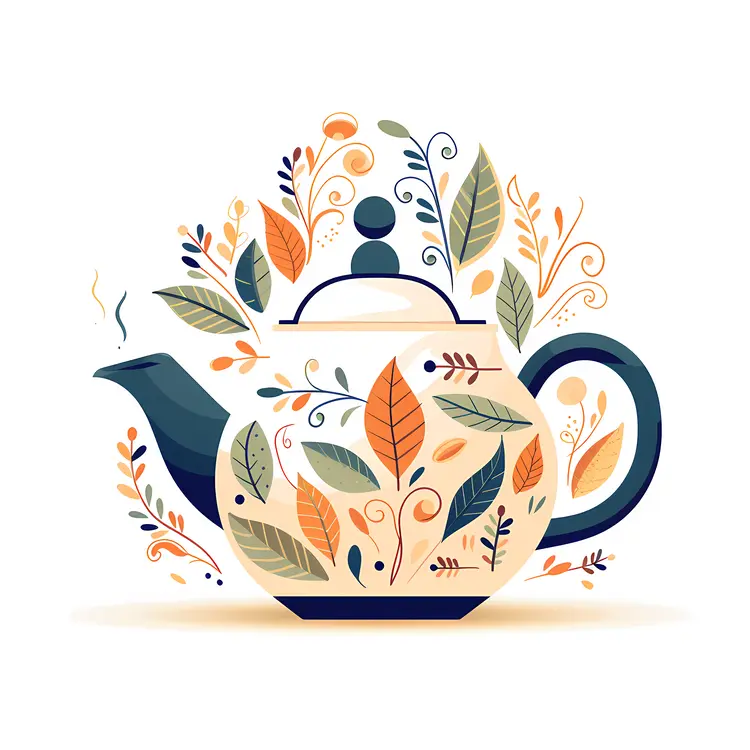 Colorful Floral Teapot