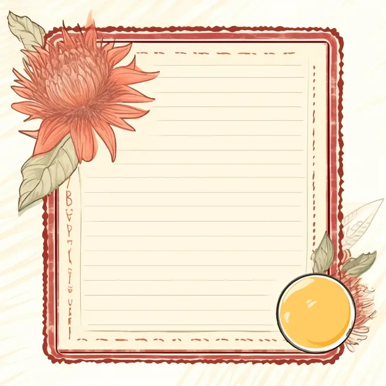 Beautiful Floral Notepad with Decorative Flower