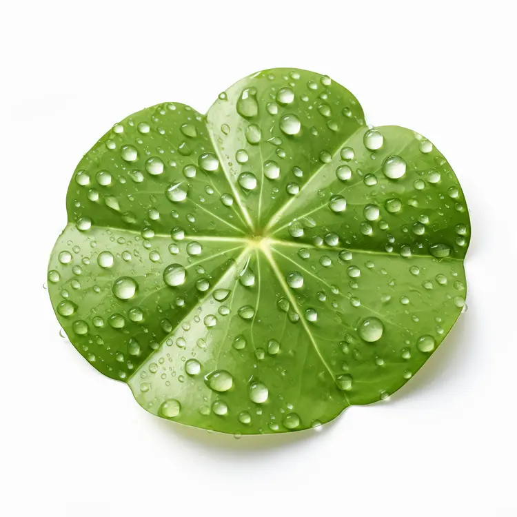 Fresh Clover Leaf with Water Droplets