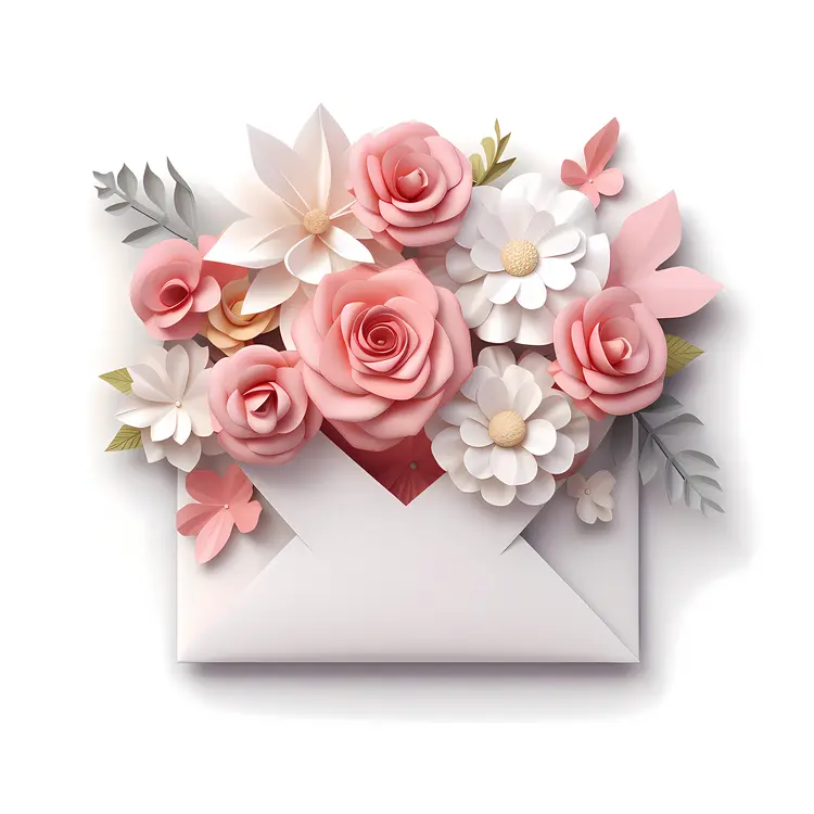Delicate Floral Arrangement in an Envelope