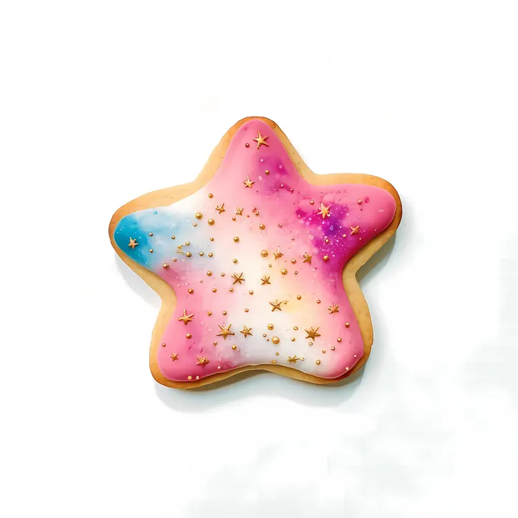 Pink Star Cookie with Icing
