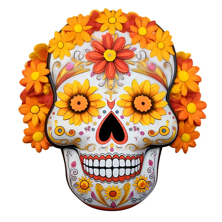 Colorful Sugar Skull for Day of the Dead Celebration