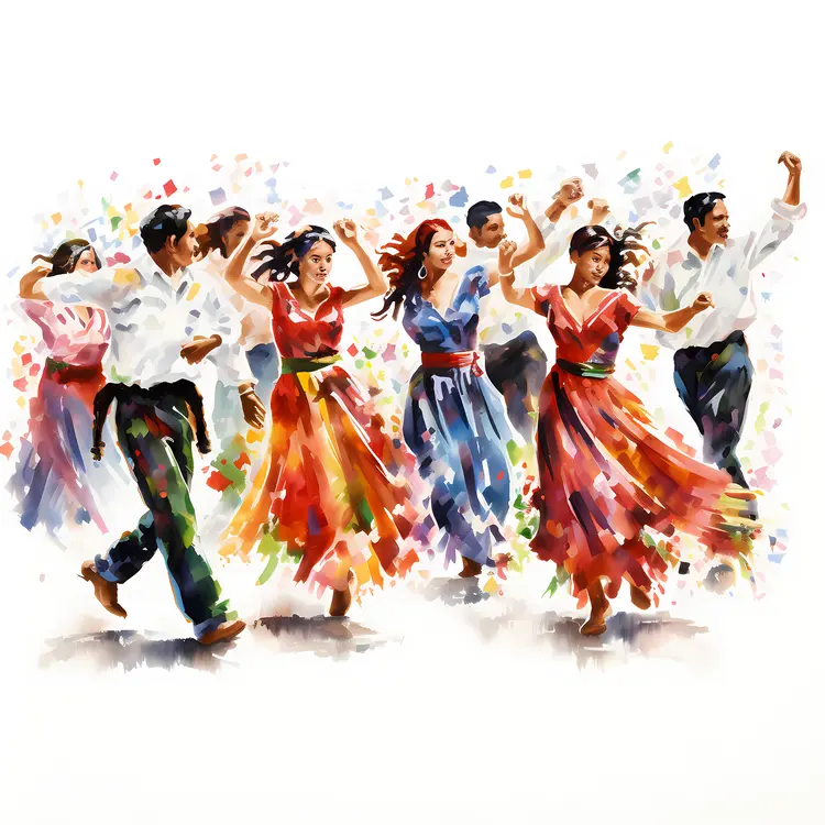 Traditional Dancers in Colorful Attire