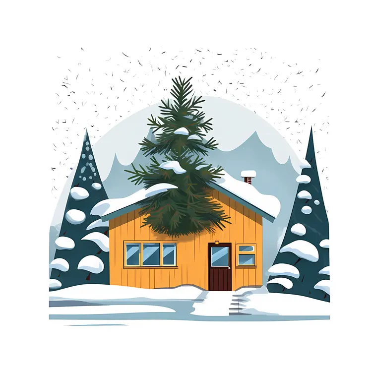 Small Cute Doodle House in Winter