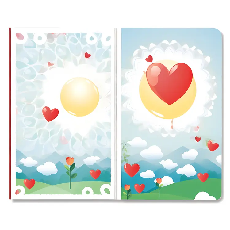 Heart Balloon in a Sunny Nature Scene for Valentine's Day