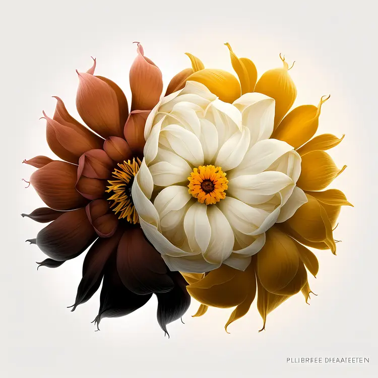 Two Flowers with Contrasting Colors