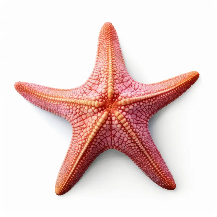 Beautiful Pink Starfish on White Background