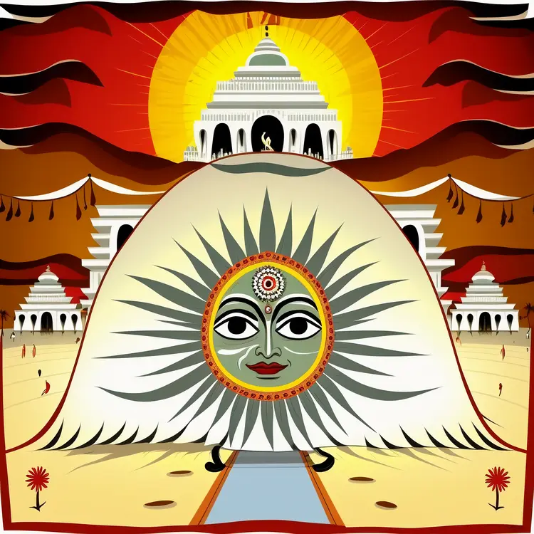 Sun with Face in Indian Festival Art