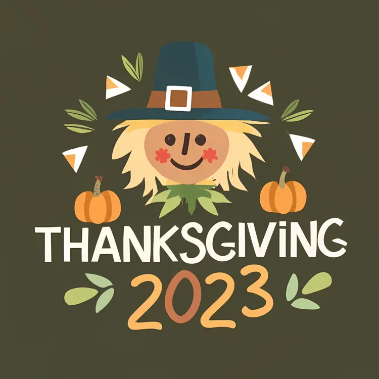 Thanksgiving 2023 with Scarecrow and Pumpkins