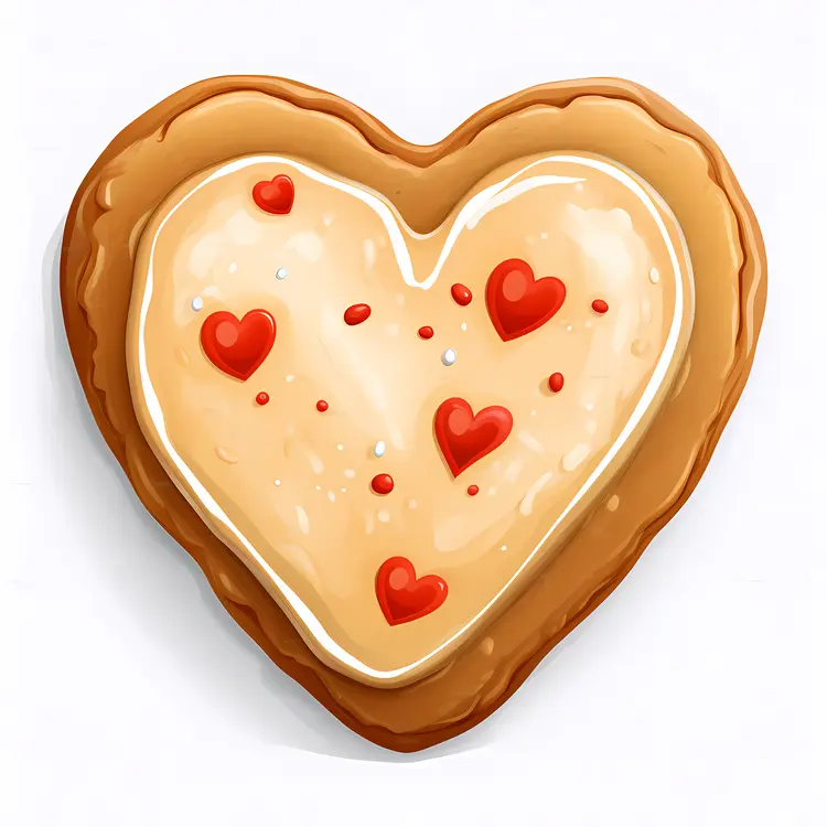 Simple Heart Cookie with Red Hearts