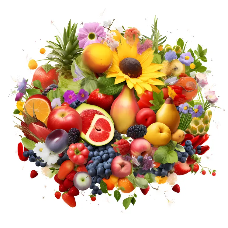 Colorful Fresh Fruits Arrangement