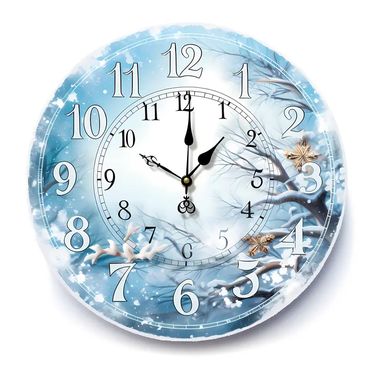 Winter Scene Clock with Snowy Landscape
