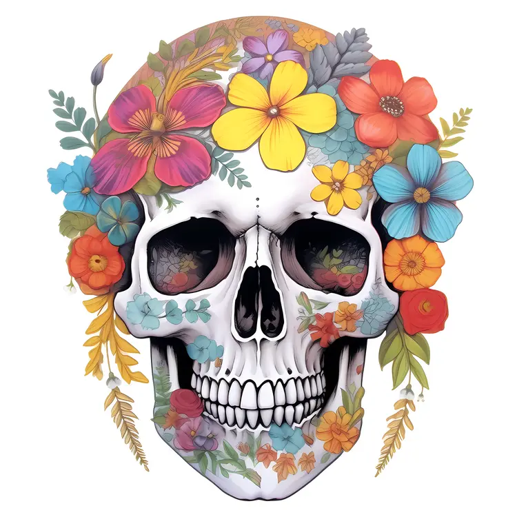 Floral Skull Art Design