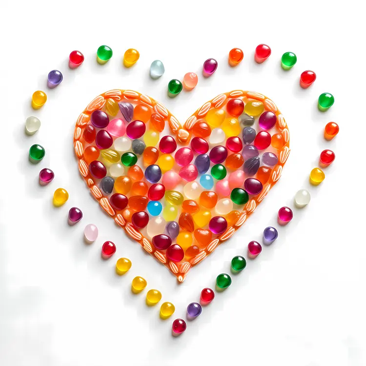 Heart made of colorful candies
