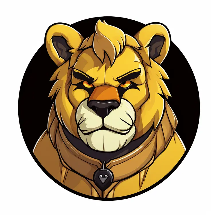 Fierce Cartoon Lion Illustration