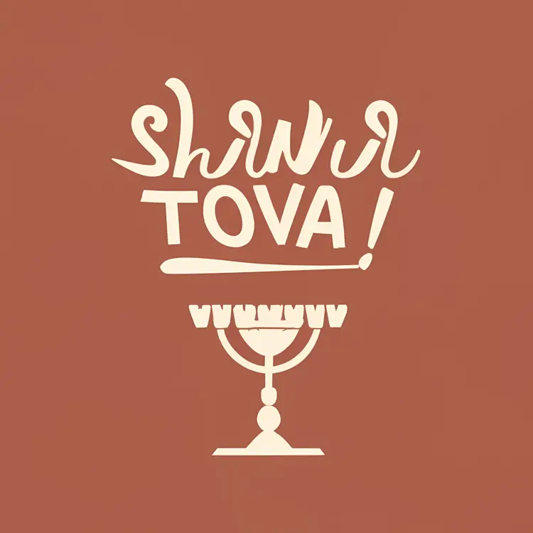 Shana Tova with Menorah