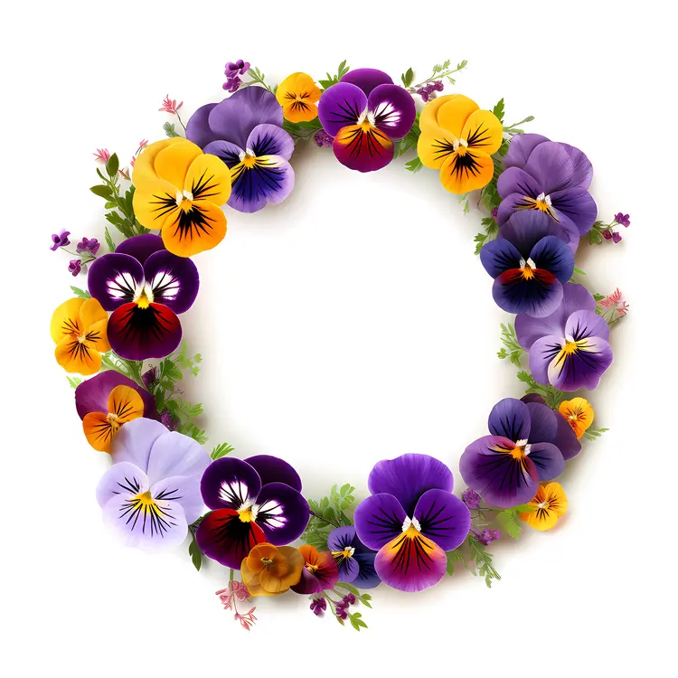 Floral Wreath with Pansies