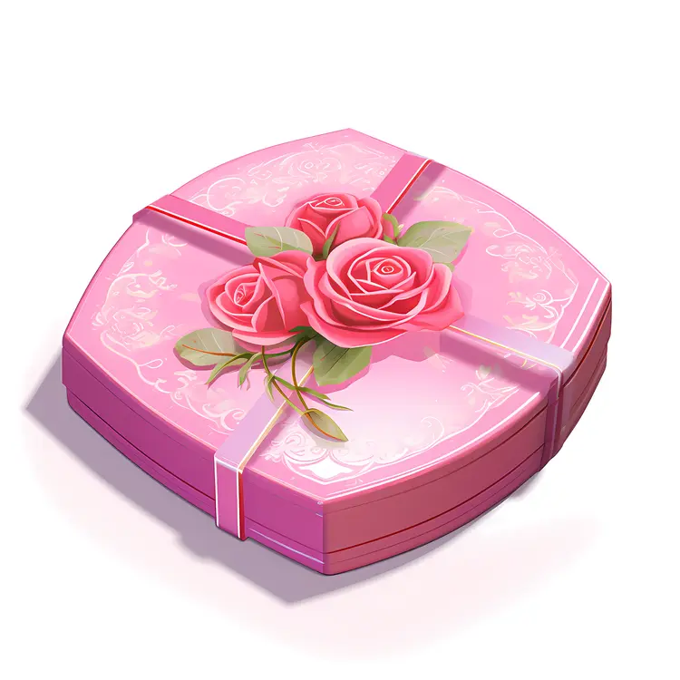 Pink Gift Box with Flower